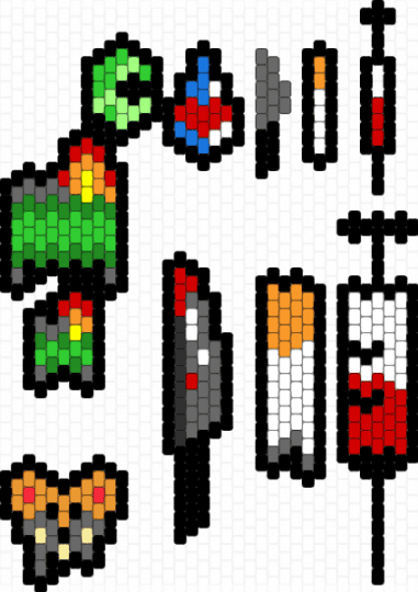 Public Void-Penelope Scott Patterns - black,green,gray,red,colorful