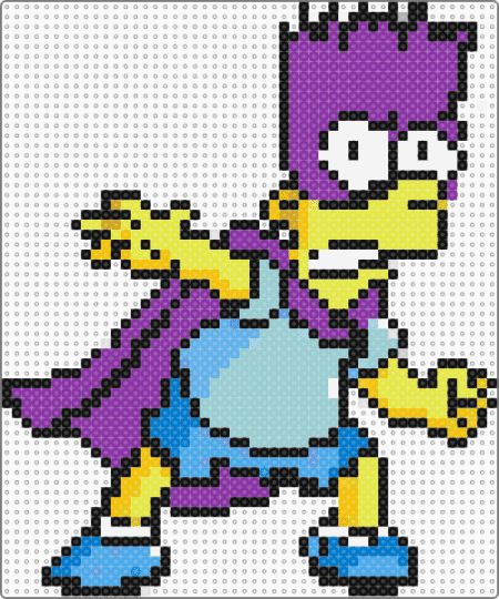 Bart man mini 50 x 100 - bart simpson,pink,yellow,light blue