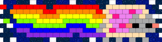 Nyan Cat Peyote - beige, blue, cat, character, nyan cat, pop tart, purple, rainbow, stars