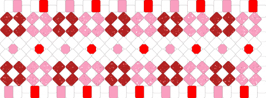 Pink, White, and Red X Base - pink,red