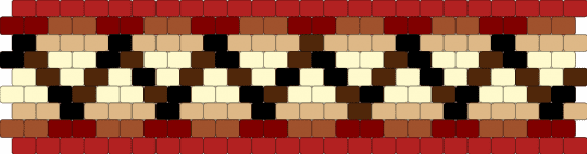 Weird Creepy Teeth Peyote - brown,red