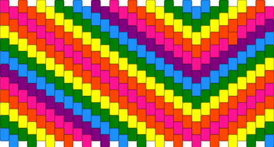 Rainbow cuff peyote stich multistich - pink,red,yellow