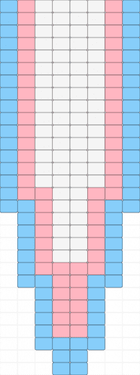 Trans earring (bottom) - light blue, pink