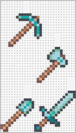 Minecraft tools - brown,tan,light blue,teal