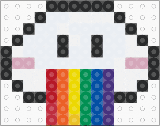 Rainbow Gloop pin - white,orange,green,purple,colorful