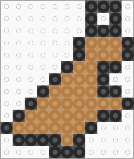 Poorly made Dino nugget charm - black,tan