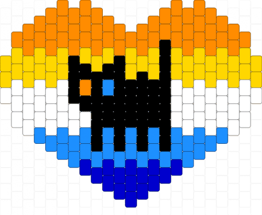 Heart cat aroace pride - orange,yellow