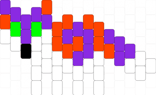 Dark purple and orange wolf - purple, red