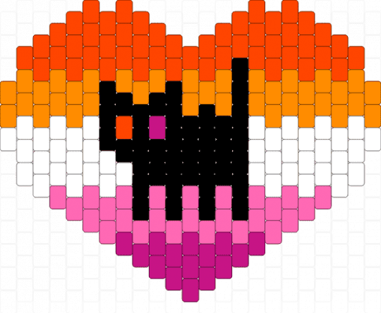 Heart cat lesbian pride - red,pink