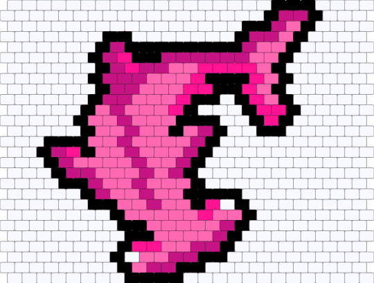 Pink hammerhead shark charm - white,pink