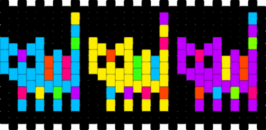 Neon Kitty cuff - black, light blue, purple, yellow