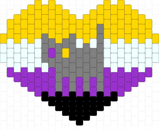 Cat heart nonbinary pride - yellow