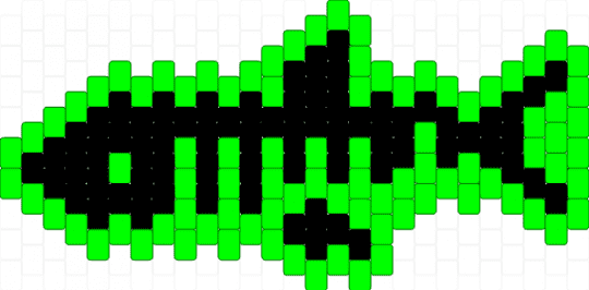 Green  skeleton shark - green,black