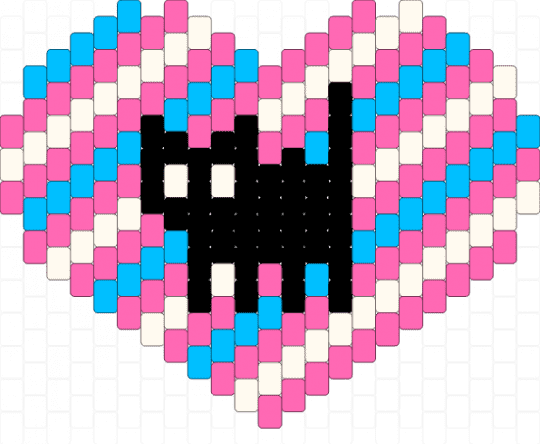 Trans pride cat heart 2 - light blue,pink