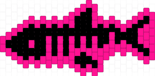 Pink skeleton shark - pink,black