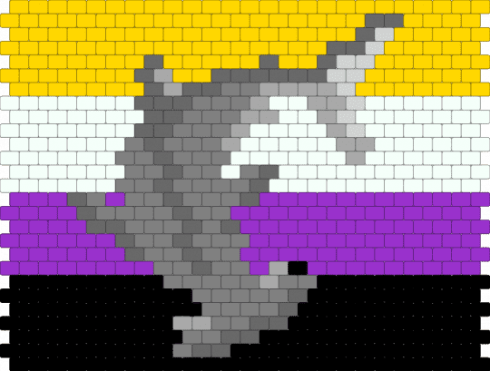 Nonbinary pride hammerhead shark - yellow,gray,purple