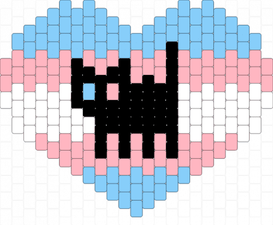 Heart cat trans pride - light blue,pink