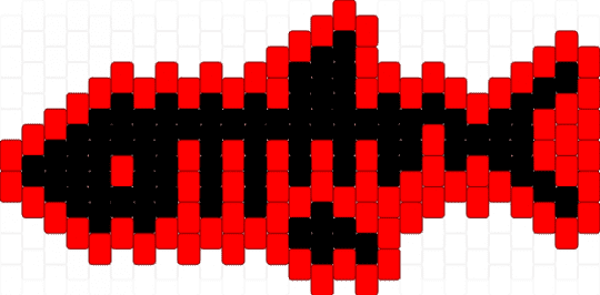 Red skeleton shark - red,black