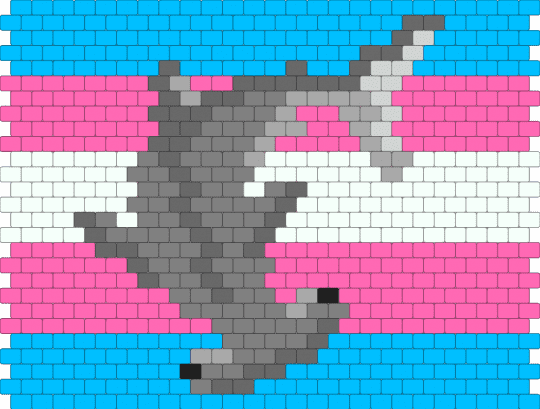 Trans pride hammerhead shark - light blue,gray,pink