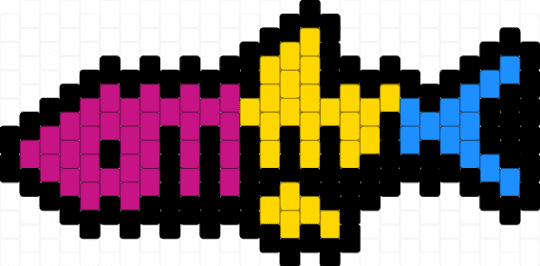 Pan pride skeleton shark charm - black,yellow,pink