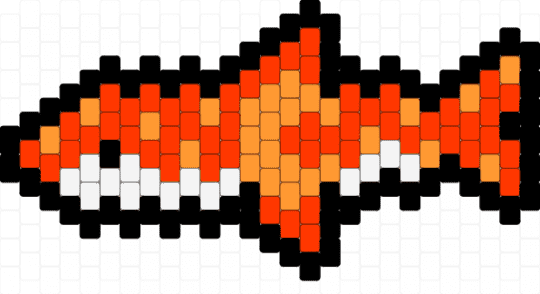 orange moon shark - orange, red