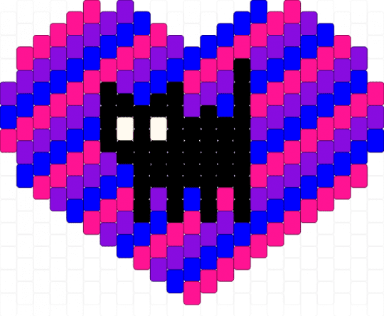 Bi pride cat heart 2 - pink,purple