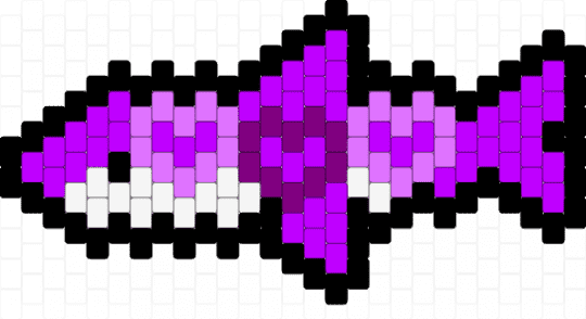 purple heart shark - pink, purple