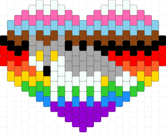 Wolf heart progress pride - pink,light blue,red,beige