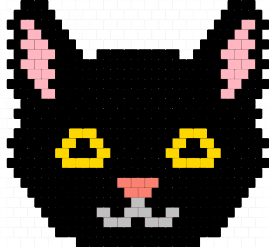 Black cat - black, pink, yellow