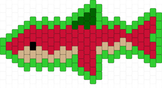 apple shark charm - green,red