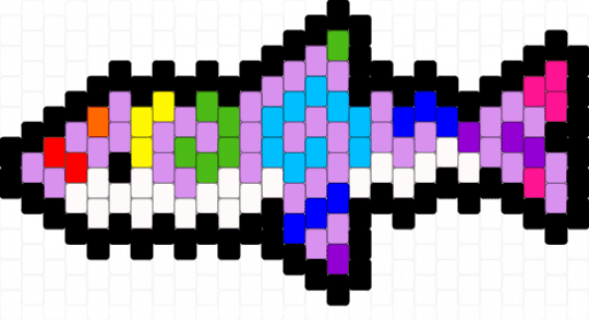 purple and rainbow shark - black, pink, purple
