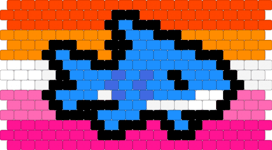 Lesbian shark pride flag - red,light blue,pink