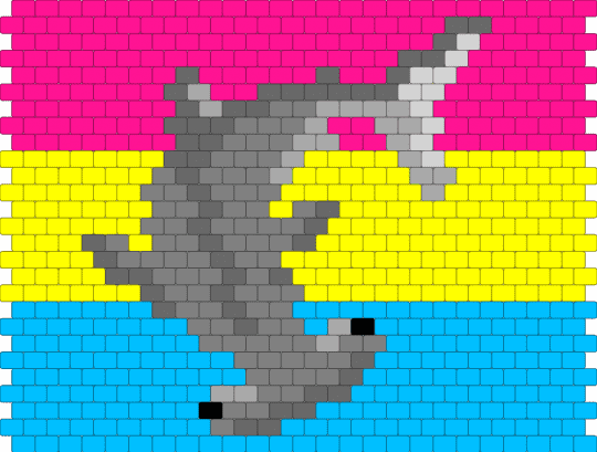 Pan pride hammerhead shark - pink,gray,yellow,light blue