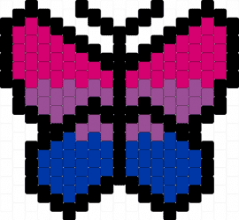 Bisexual butterfly - blue, pink
