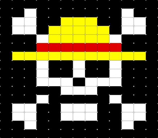 Straw Hat skull flag - black,white,yellow,straw hat,one piece,skull,pirate flag