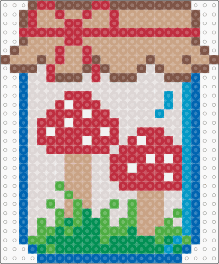 Mushroom Jar - beige,red,mushroom,food,cute,shroom,bottle,grass