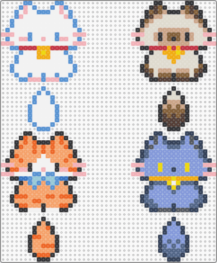 Four Cats - cat,animal,beige,orange,light blue,kitty,kitten,pet,cute,fluffy