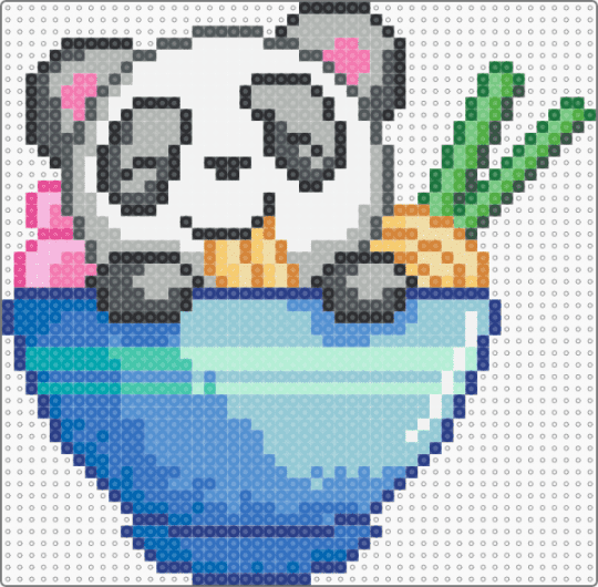 Ramen Panda - panda,ramen,bowl,cartoon,food,blue,light blue,beige,noodles,animal,cute,chopsticks,soup