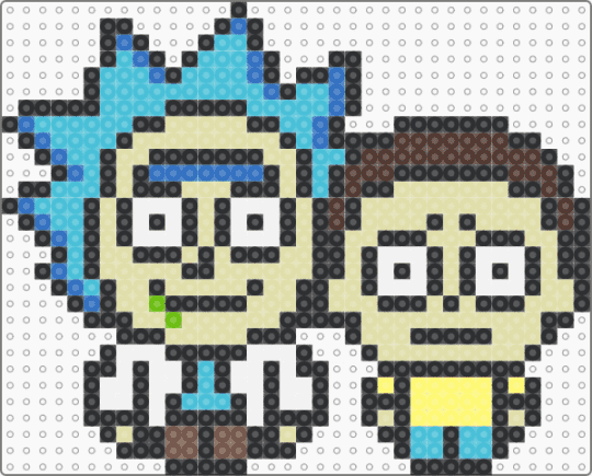 Rick and Morty - rick and morty,scifi,tv show,characters,character,black,light blue,yellow,rick,morty,cartoon