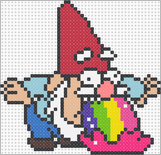 Gravity Falls Gnome - red,beige,light blue,pink,rainbow,fairy tale,funny,silly,weird,barf,gravity falls,puke