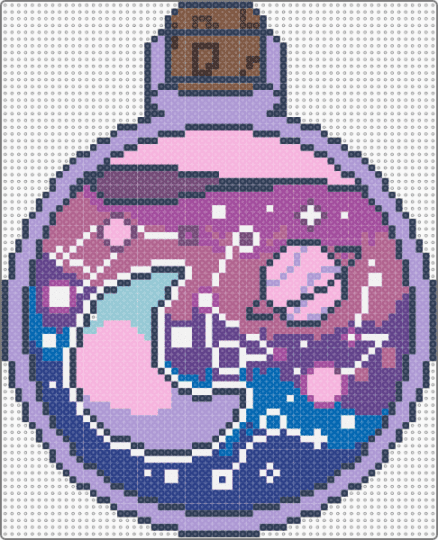 Space Potion - science fiction,scifi,purple,pink,bottle,space,potion,planet,moon,star,fantasy