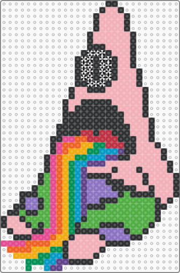 Cyclops Patrick - green,orange,beige,spongebob,cartoon,character,funny,subtronics,trippy,rainbow