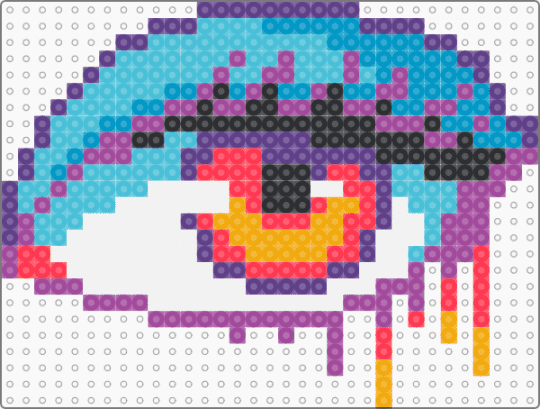 Vibrant Eye - eye,neon,retro,drippy,makeup,face,colorful,pink,light blue,purple,lashes,dripping,pretty