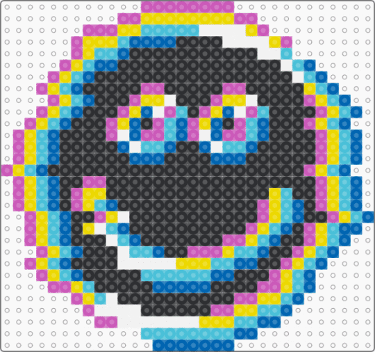Glitch Smile - blue,light blue,pink,cotdglitchart,colorful,vibrant,smiley,glitched,neon