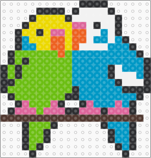 Two Parakeets - green,light blue,bird,cute,animal,colorful,bright