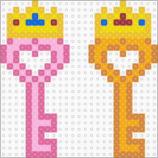 Super Mario Princess Peach and Princess Daisy Keys - pink,yellow,orange,cotdkeys