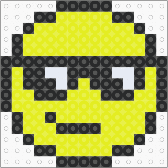 Summer Day Face Perler Bead - cool, kandipatterns, perler bead, rave, scene, smiley, summer, yellow