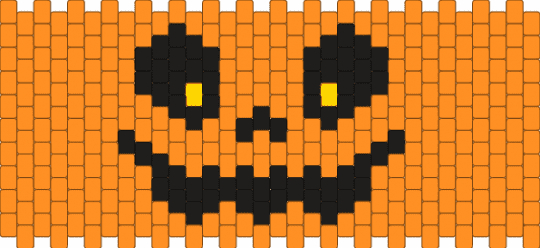Jack O Lantern Cuff - halloween, jackolantern, kandi cuff, kandipatterns, orange, pumpkin, spooky