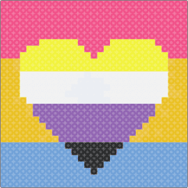 Pan Flag With Nonbinary Heart - lgbtq, nonbinary, pansexual, pink