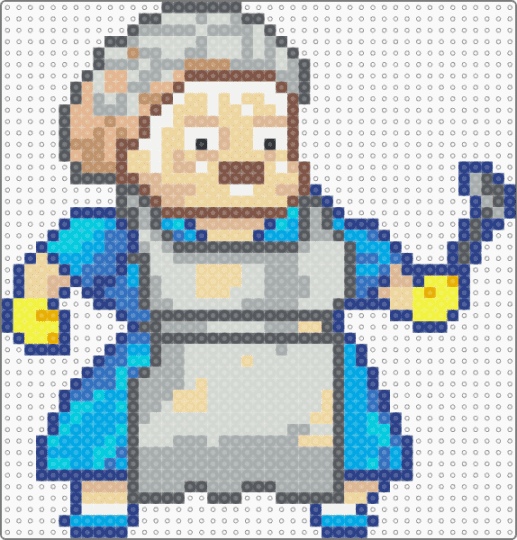 Lunch Lady Kindergarten 1 Sprite - beige,blue,gray,lunch lady,kindergarten,kindergarten 1,lunch,indie game,protagonist,main character,goat